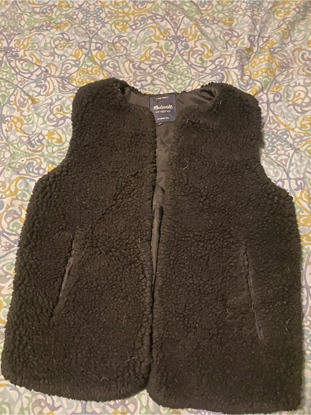 Madewell Black Sherpa Vest